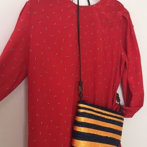 Nice red knee length causal dress